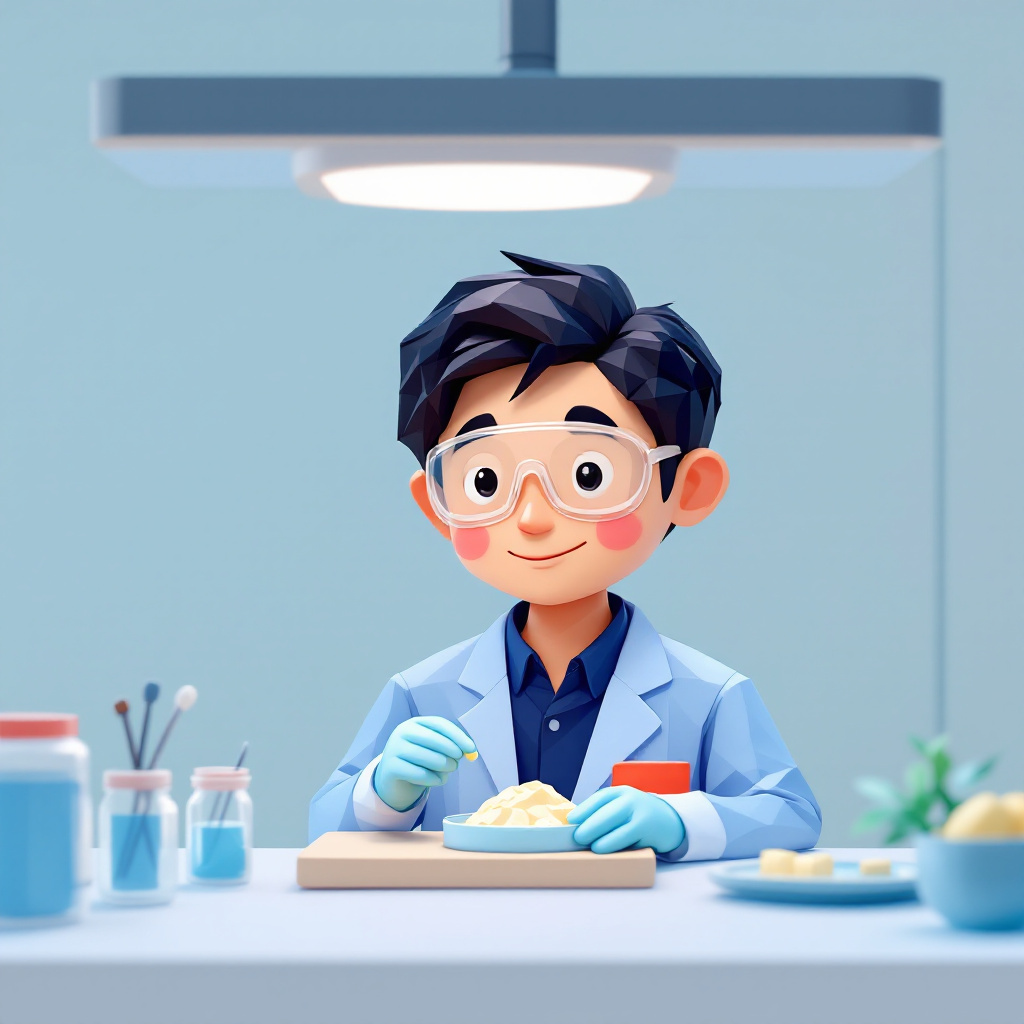 代替タンパク質研究職のキャラクターイラスト