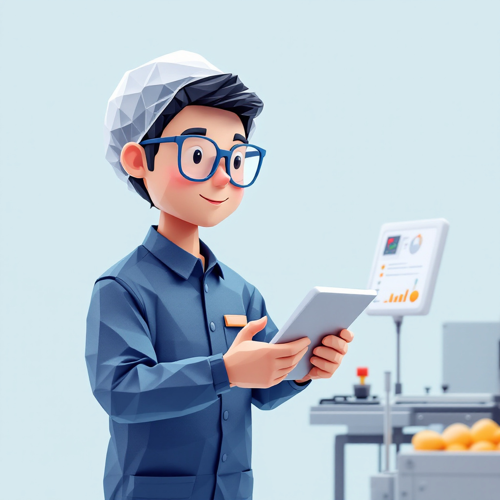 生産技術エンジニア（スマート工場）のキャラクターイラスト