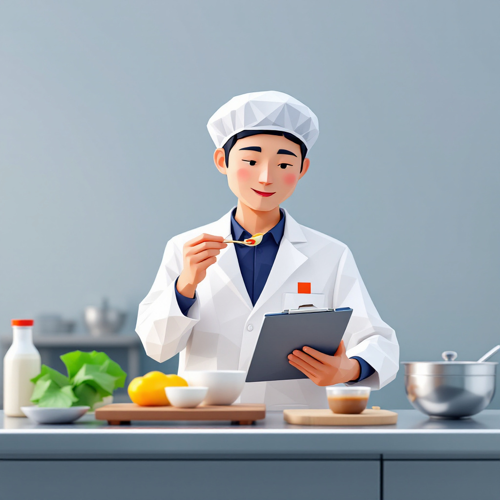 食品研究開発（R&D）のキャラクターイラスト